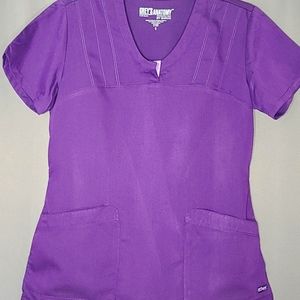 Grays Anatomy Scrub Top Small Womens Purple NWOT